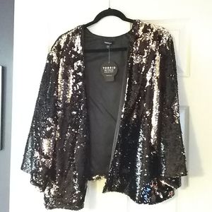 Goldish Brown/black sequins  kimono.